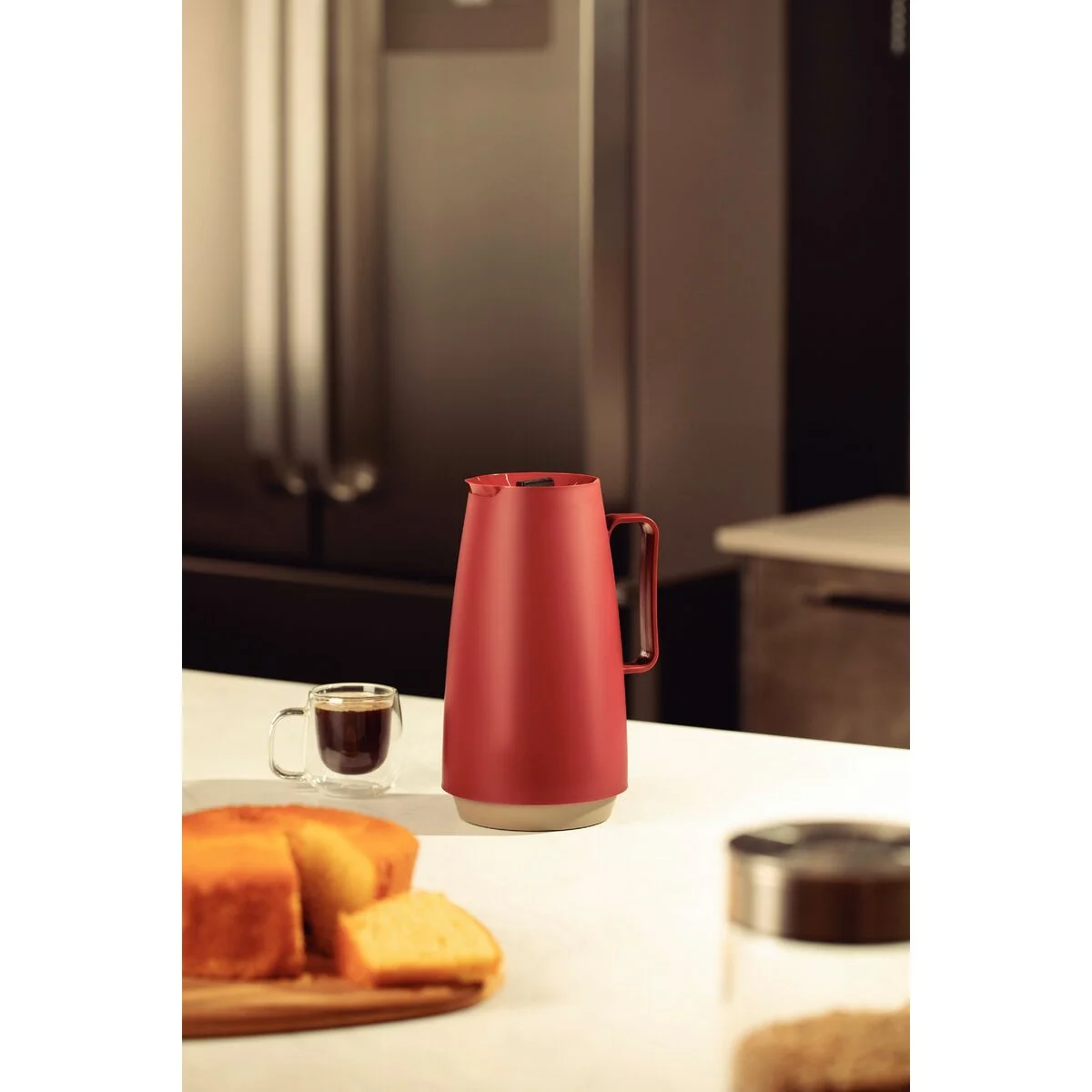Bule Térmico Tramontina Exata Plástico Vermelho 500 Ml - Imagem 3