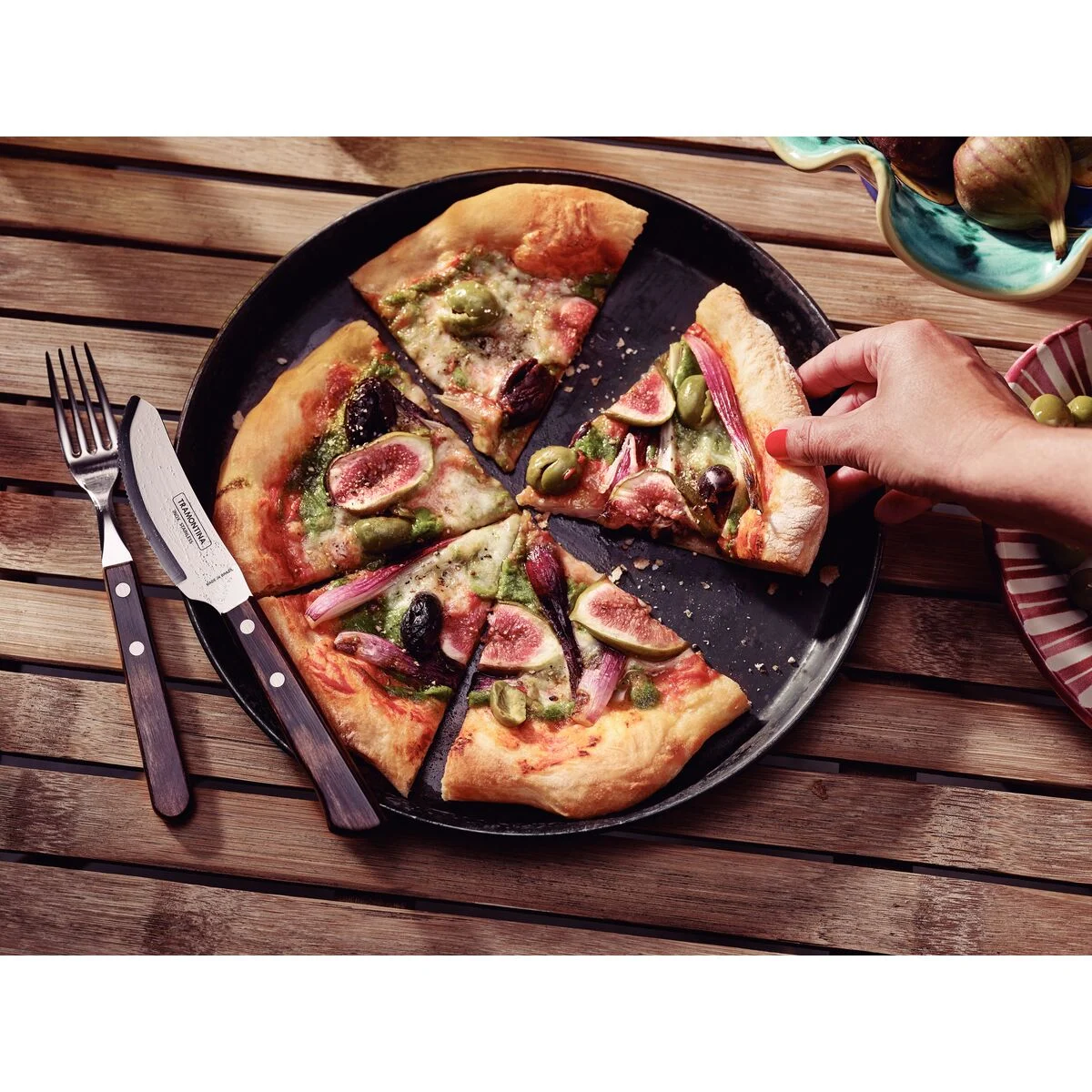 Jogo Talheres Pizza Tramontina Polywood 8 Peças Inox - Imagem 4