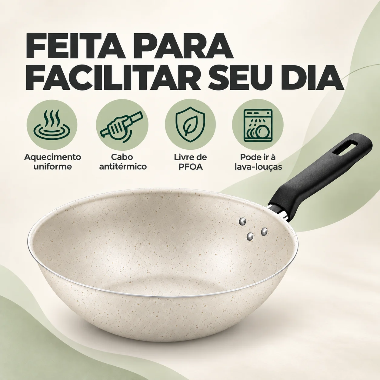 Frigideira Wok Tramontina Loreto Alumínio Antiaderente 28 Cm - Imagem 3