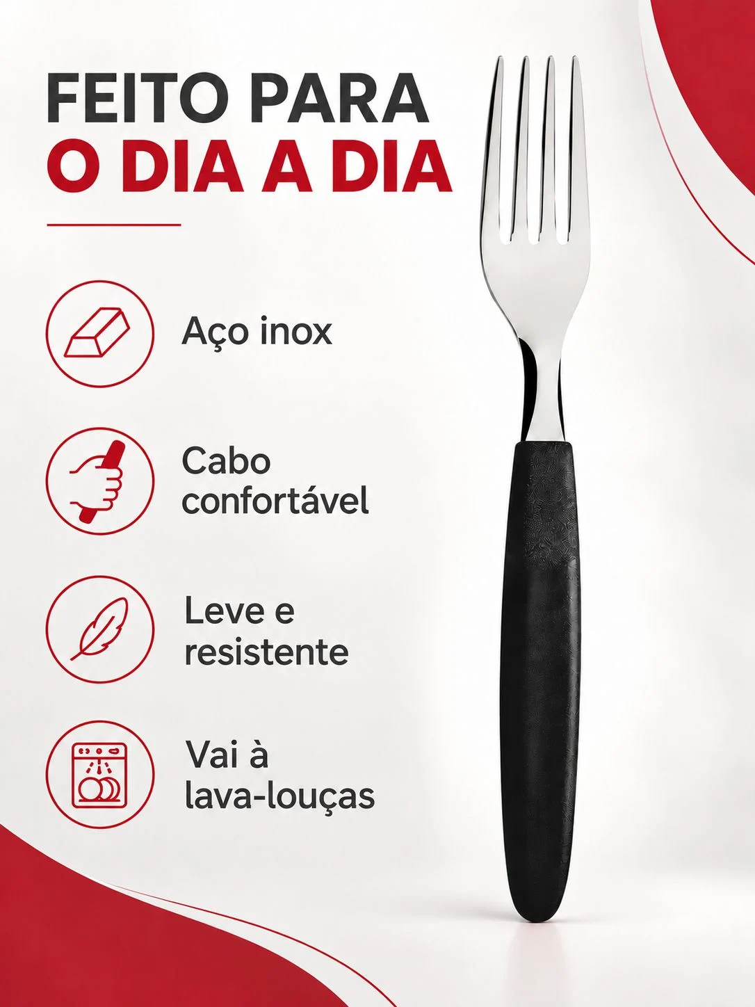 Kit Garfos de Mesa Tramontina Ipanema Preto - Imagem 4