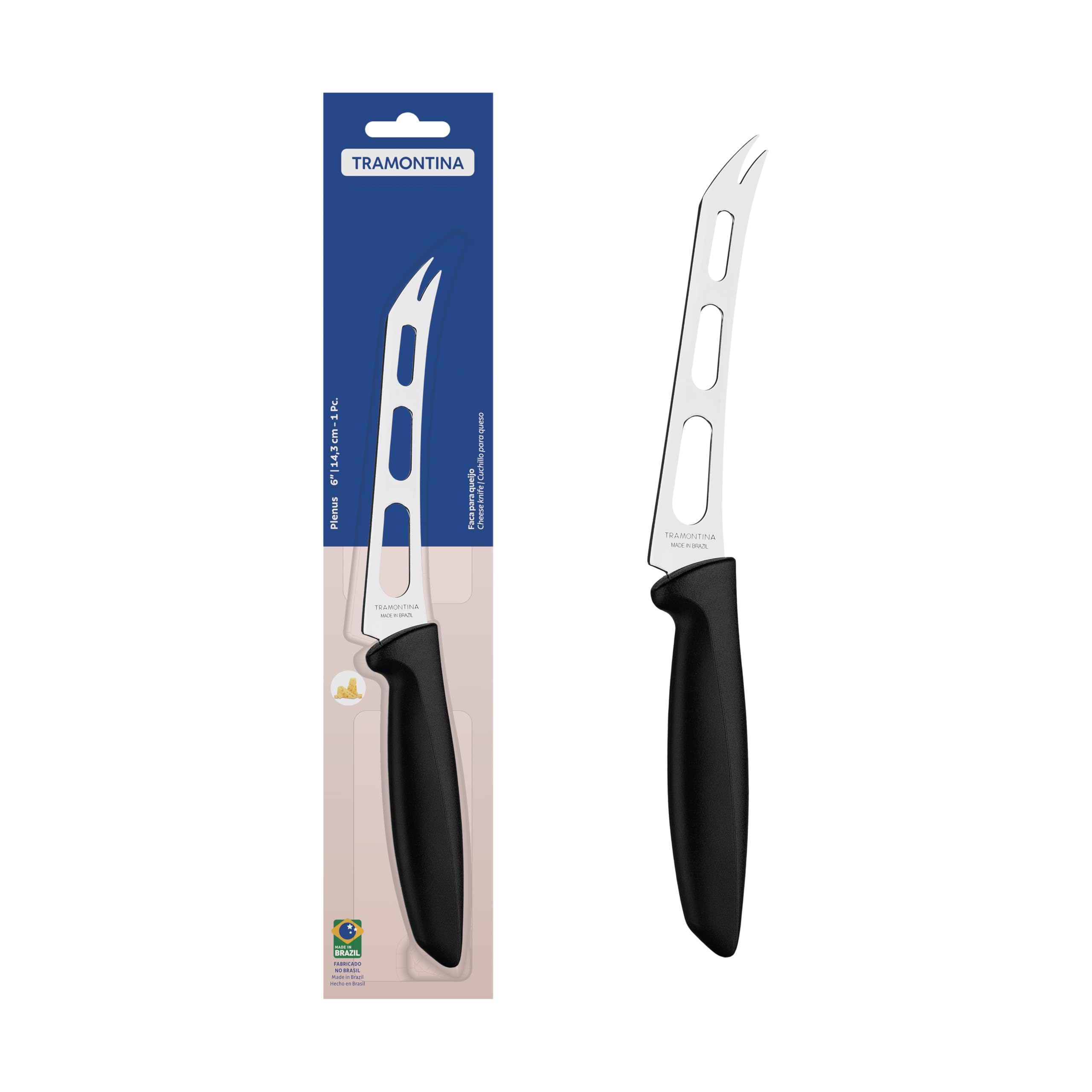 Faca para Queijo Tramontina Plenus 6 pol Inox Preto
