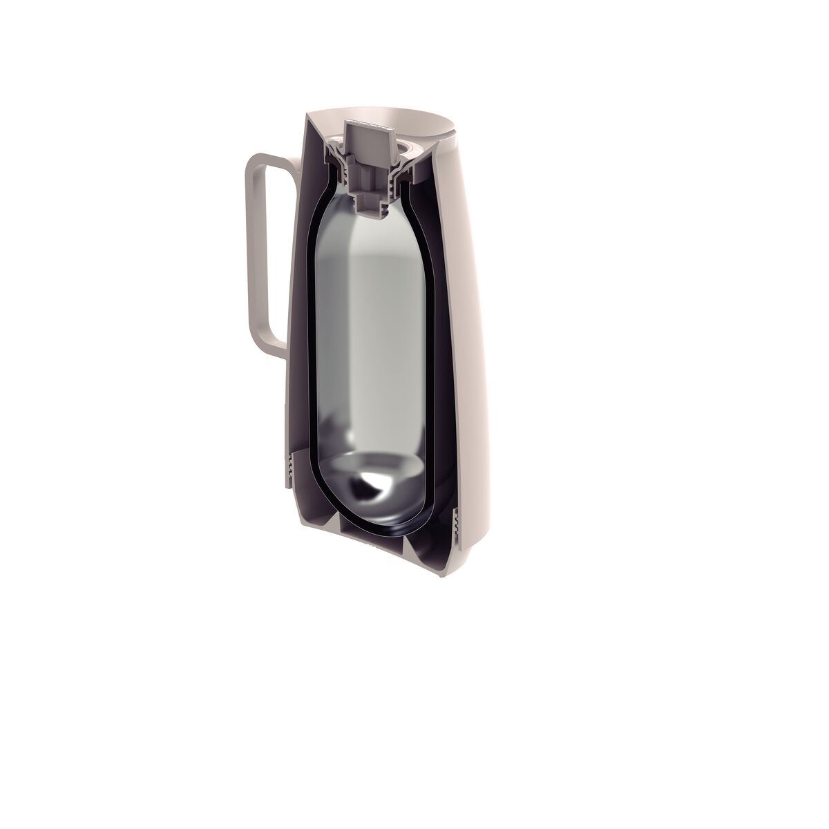 Bule Térmico Tramontina Exata 500 ml Ampola Vidro Bege - Imagem 3