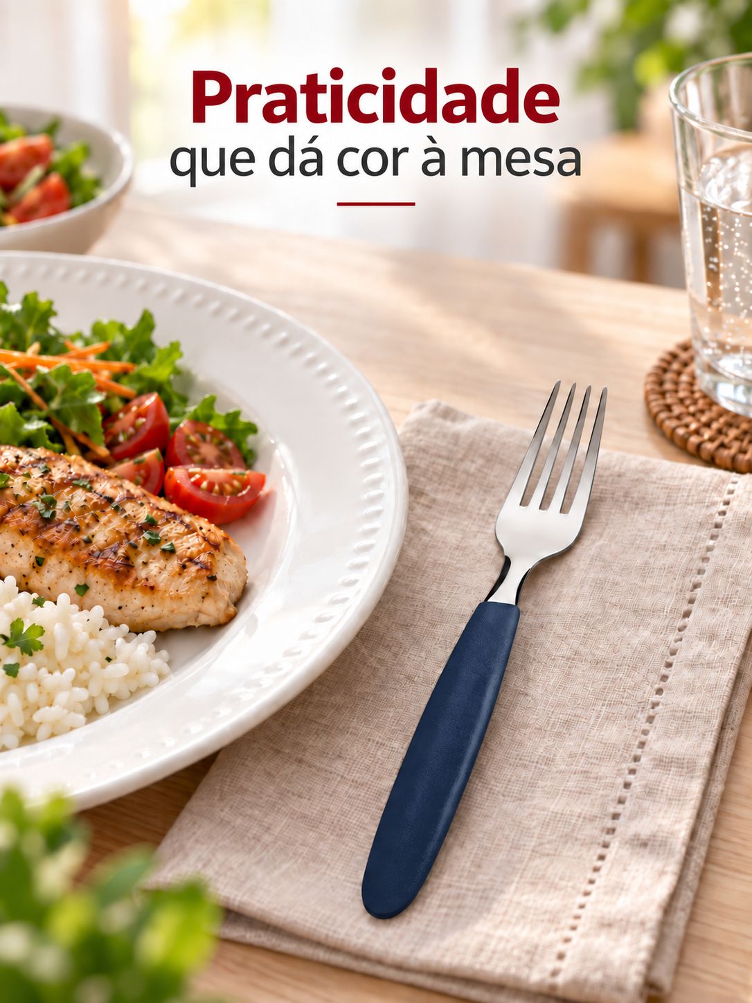 Garfo de Mesa Tramontina Ipanema Aço Inox Azul - Imagem 2