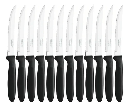 Kit 12 Facas Churrasco Tramontina Ipanema Inox Cabo Preto - Imagem 4