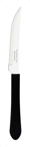 Kit 24 Facas Churrasco Leme Aço Inox Cabo Preto Tramontina - Imagem 2