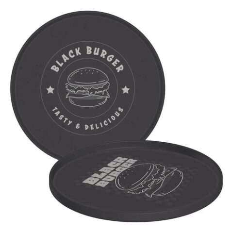 Kit 24 Pratos Servir Hambúrguer 20 cm Plástico Resistente Cinza