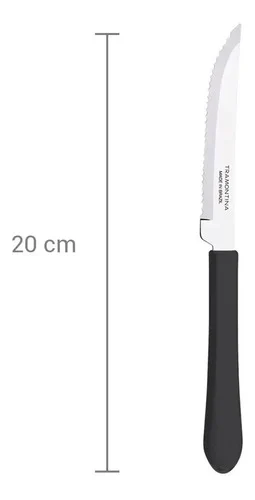 Kit 10 Facas Tramontina Churrasco Leme 4 pol Preto - Imagem 2