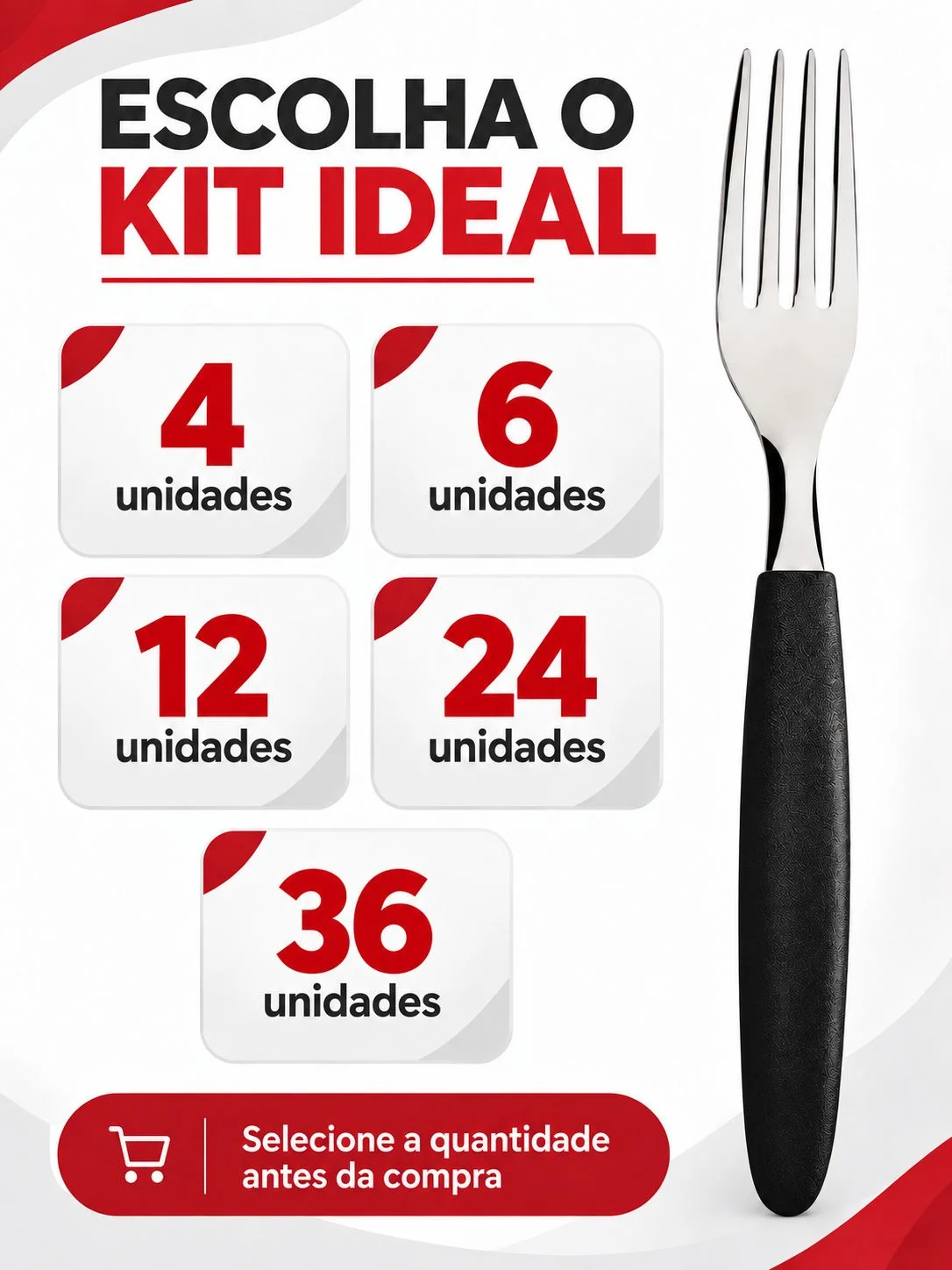 Kit Garfos de Mesa Tramontina Ipanema Preto - Imagem 5
