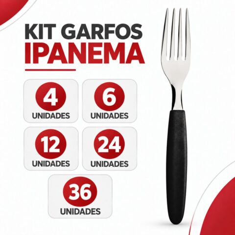 Kit Garfos de Mesa Tramontina Ipanema Preto